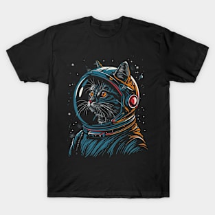 Space Astronaut Kitty Cat - Fun Animal Designs T-Shirt